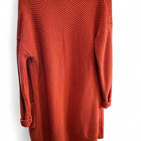 Max Studio Open Front Knit Cardigan size Large Rust Orange Womens - Picture 7 of 7